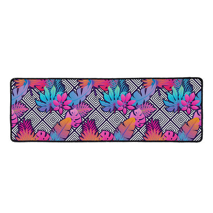 Psychedelic Tropical Aloha Pattern Print Long Kitchen Mat