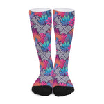 Psychedelic Tropical Aloha Pattern Print Long Socks