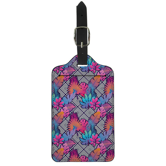 Psychedelic Tropical Aloha Pattern Print Luggage Tag