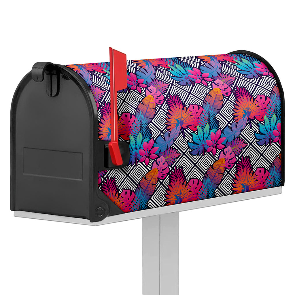 Psychedelic Tropical Aloha Pattern Print Mailbox Cover