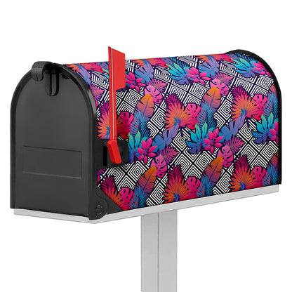 Psychedelic Tropical Aloha Pattern Print Mailbox Cover