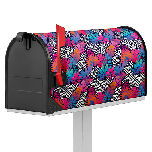 Psychedelic Tropical Aloha Pattern Print Mailbox Cover