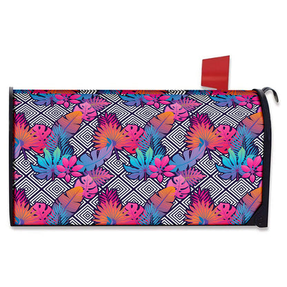 Psychedelic Tropical Aloha Pattern Print Mailbox Cover