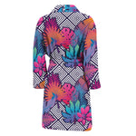 Psychedelic Tropical Aloha Pattern Print Men's Bathrobe
