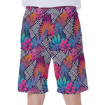 Psychedelic Tropical Aloha Pattern Print Men's Beach Shorts
