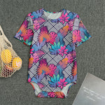 Psychedelic Tropical Aloha Pattern Print Men's Bodysuit