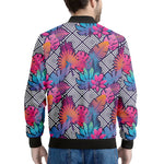 Psychedelic Tropical Aloha Pattern Print Men's Bomber Jacket