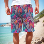 Psychedelic Tropical Aloha Pattern Print Men's Cargo Shorts