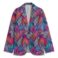 Psychedelic Tropical Aloha Pattern Print Men's Cotton Blazer