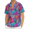 Psychedelic Tropical Aloha Pattern Print Men's Deep V-Neck Shirt