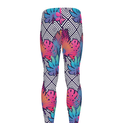 Psychedelic Tropical Aloha Pattern Print Men's leggings