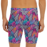 Psychedelic Tropical Aloha Pattern Print Men's Long Boxer Briefs