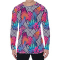 Psychedelic Tropical Aloha Pattern Print Men's Long Sleeve T-Shirt