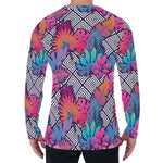 Psychedelic Tropical Aloha Pattern Print Men's Long Sleeve T-Shirt