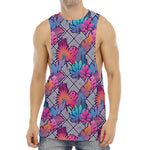 Psychedelic Tropical Aloha Pattern Print Men's Muscle Tank Top
