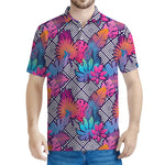 Psychedelic Tropical Aloha Pattern Print Men's Polo Shirt