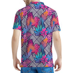 Psychedelic Tropical Aloha Pattern Print Men's Polo Shirt