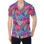 Psychedelic Tropical Aloha Pattern Print Men's Shirt