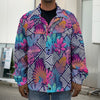 Psychedelic Tropical Aloha Pattern Print Men's Shirt Jacket