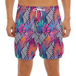 Psychedelic Tropical Aloha Pattern Print Men's Split Running Shorts