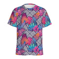 Psychedelic Tropical Aloha Pattern Print Men's Athletic T-Shirt