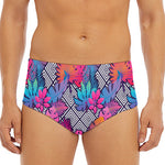 Psychedelic Tropical Aloha Pattern Print Men's Triangle Swim Briefs