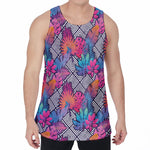 Psychedelic Tropical Aloha Pattern Print Men's Velvet Tank Top
