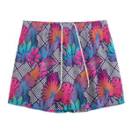 Psychedelic Tropical Aloha Pattern Print Mesh Shorts