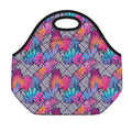 Psychedelic Tropical Aloha Pattern Print Neoprene Lunch Bag