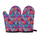 Psychedelic Tropical Aloha Pattern Print Oven Mitts