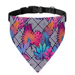 Psychedelic Tropical Aloha Pattern Print Over The Collar Dog Bandana