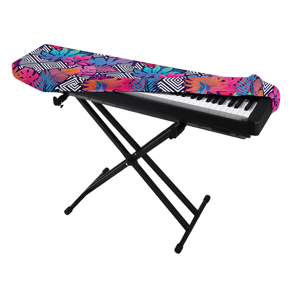 Psychedelic Tropical Aloha Pattern Print Piano Keyboard Cover