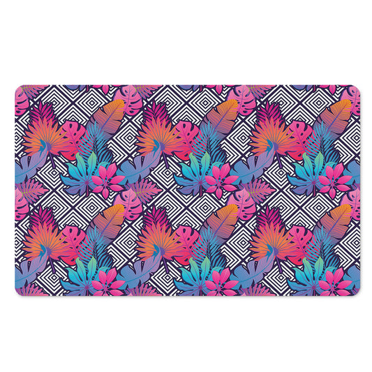 Psychedelic Tropical Aloha Pattern Print Polyester Doormat