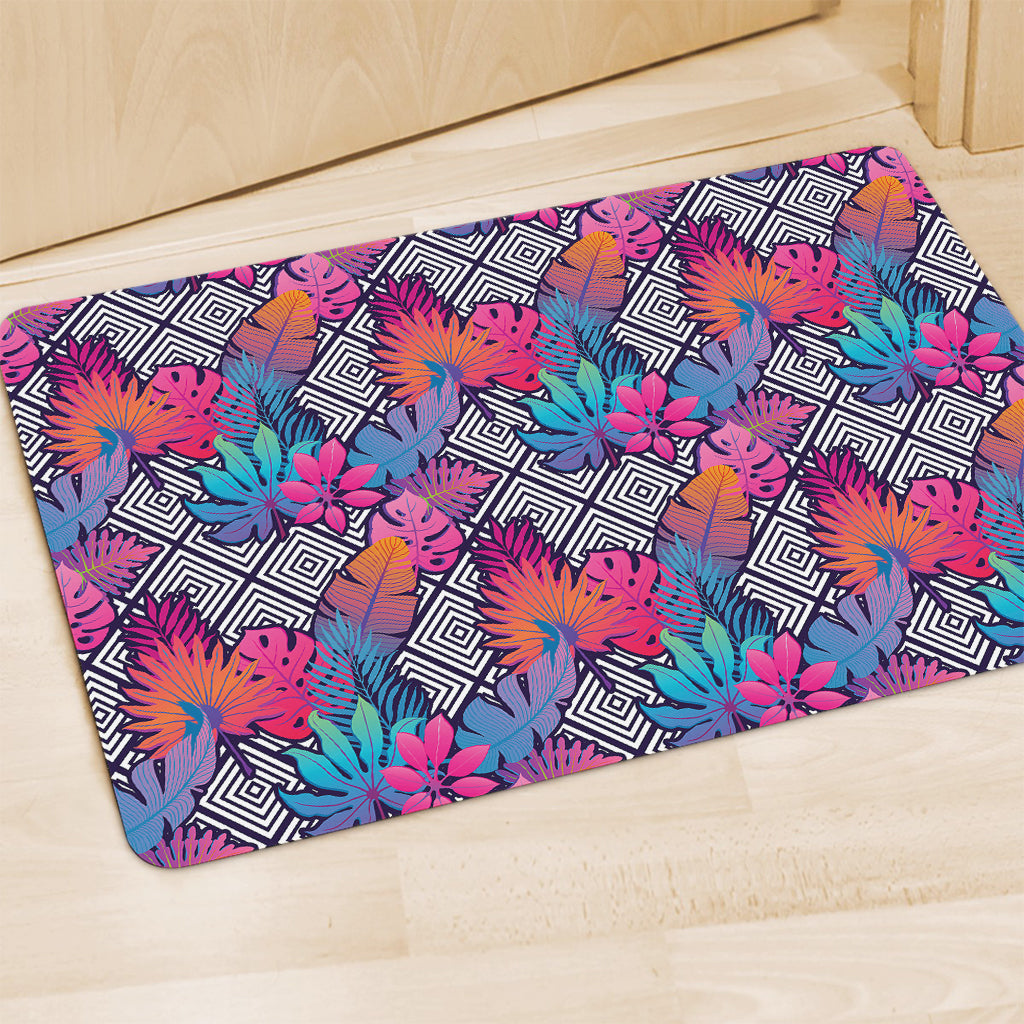 Psychedelic Tropical Aloha Pattern Print Polyester Doormat