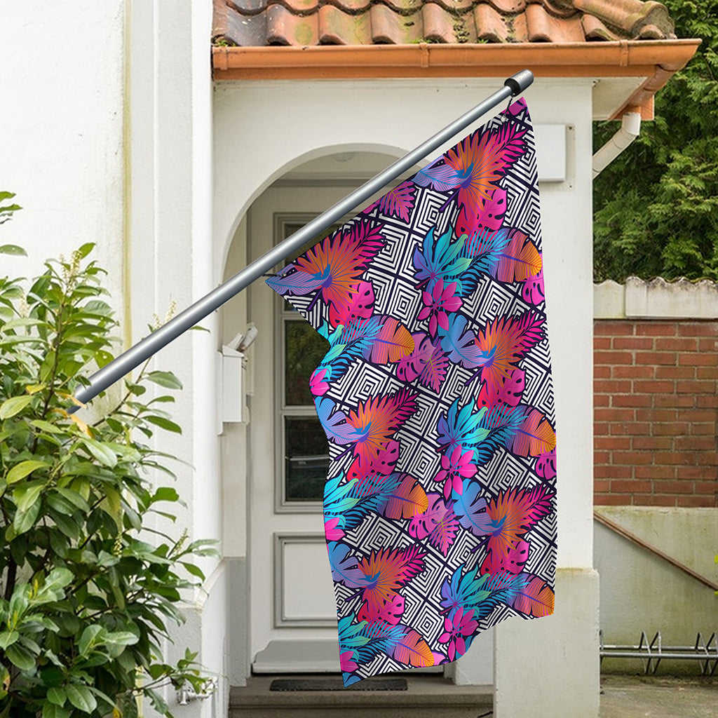 Psychedelic Tropical Aloha Pattern Print Polyester Flag