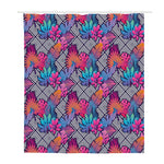 Psychedelic Tropical Aloha Pattern Print Polyester Shower Curtain