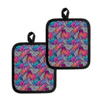 Psychedelic Tropical Aloha Pattern Print Pot Holders