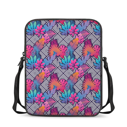Psychedelic Tropical Aloha Pattern Print Rectangular Crossbody Bag