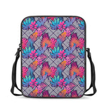 Psychedelic Tropical Aloha Pattern Print Rectangular Crossbody Bag