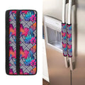 Psychedelic Tropical Aloha Pattern Print Refrigerator Handle Covers