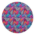 Psychedelic Tropical Aloha Pattern Print Round Blanket