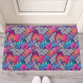 Psychedelic Tropical Aloha Pattern Print Rubber Doormat