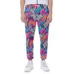 Psychedelic Tropical Aloha Pattern Print Scuba Joggers