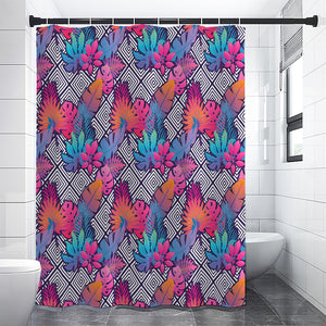 Psychedelic Tropical Aloha Pattern Print Shower Curtain