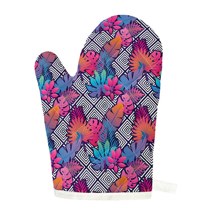 Psychedelic Tropical Aloha Pattern Print Single Oven Mitt