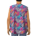 Psychedelic Tropical Aloha Pattern Print Sleeveless Baseball Jersey