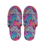 Psychedelic Tropical Aloha Pattern Print Slippers