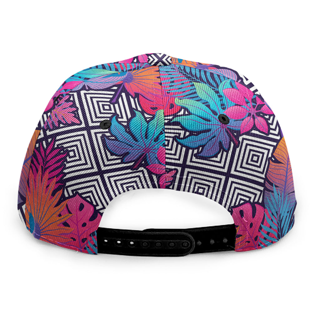 Psychedelic Tropical Aloha Pattern Print Snapback Cap
