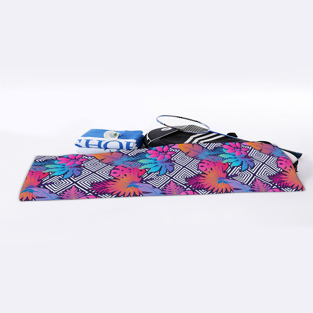 Psychedelic Tropical Aloha Pattern Print Sports Towel