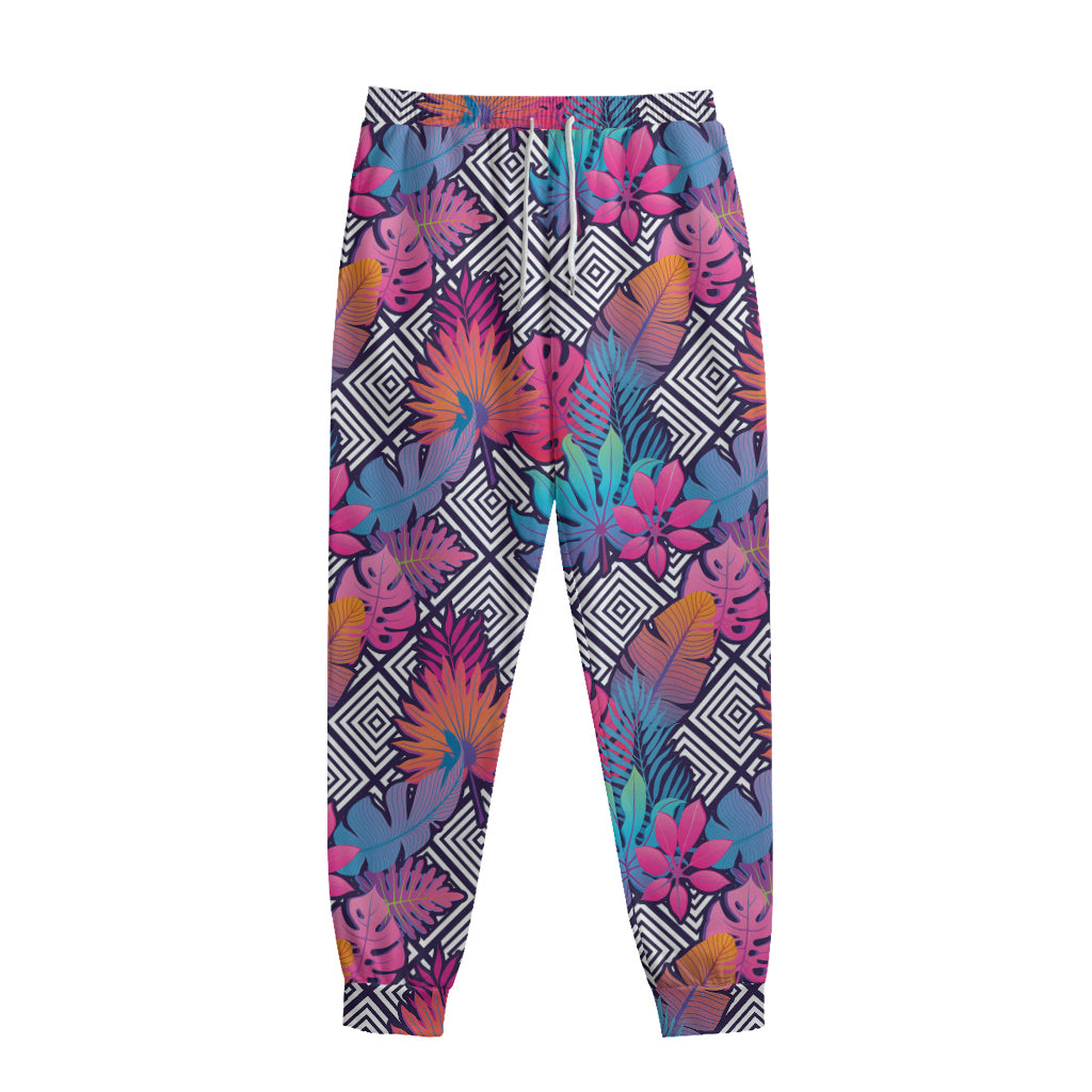 Psychedelic Tropical Aloha Pattern Print Sweatpants